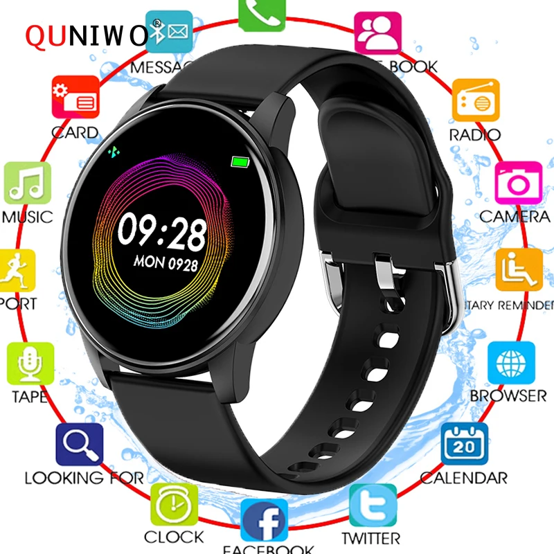 

2020 Bluetooth Smart Watch 1.3 Inch Men Women Sports Watch Heart Rate Monitor PK Q8 Q9 IWO 8 9 Smartwatch Fitness Tracker