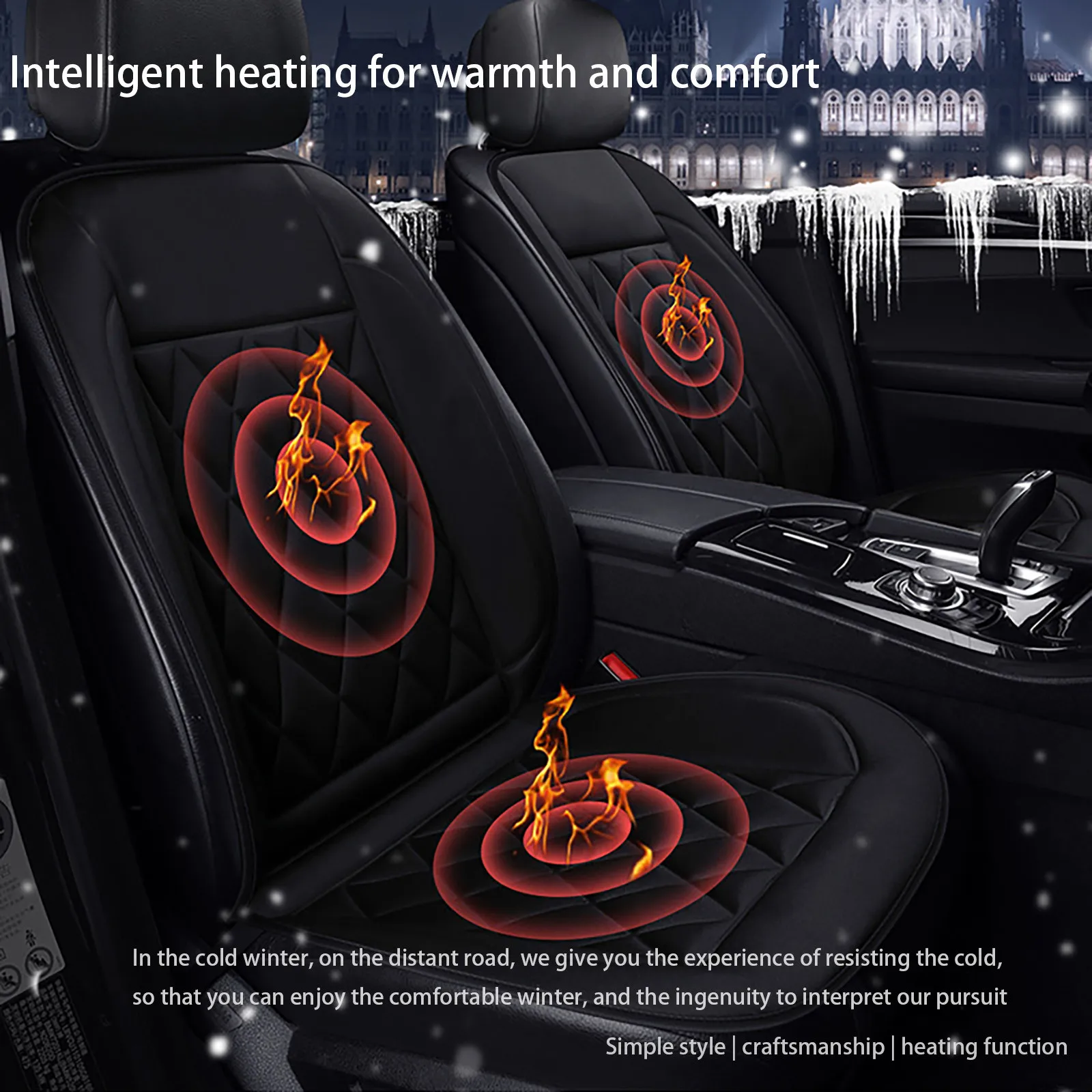 Heated Seat Cushion Intelligent Multifunctional Car Seat Heating 12V Car Seat Cushion Cover Car Seat Cover Heated Massage Cushion 
