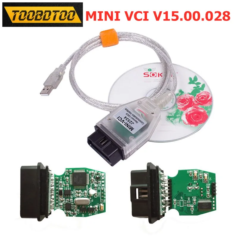 Мини VCI FT232RL/RQ чип V15.00.028 для автомобильного Диагностического Интерфейса Toyota MINIVCI