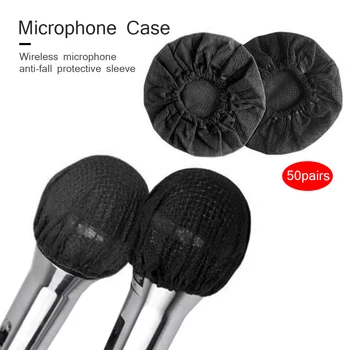 

50 Pairs Disposable Non-Woven Microphone Covers Practical Multi-functional Durable Portable Mic Protective Windscreen Cap
