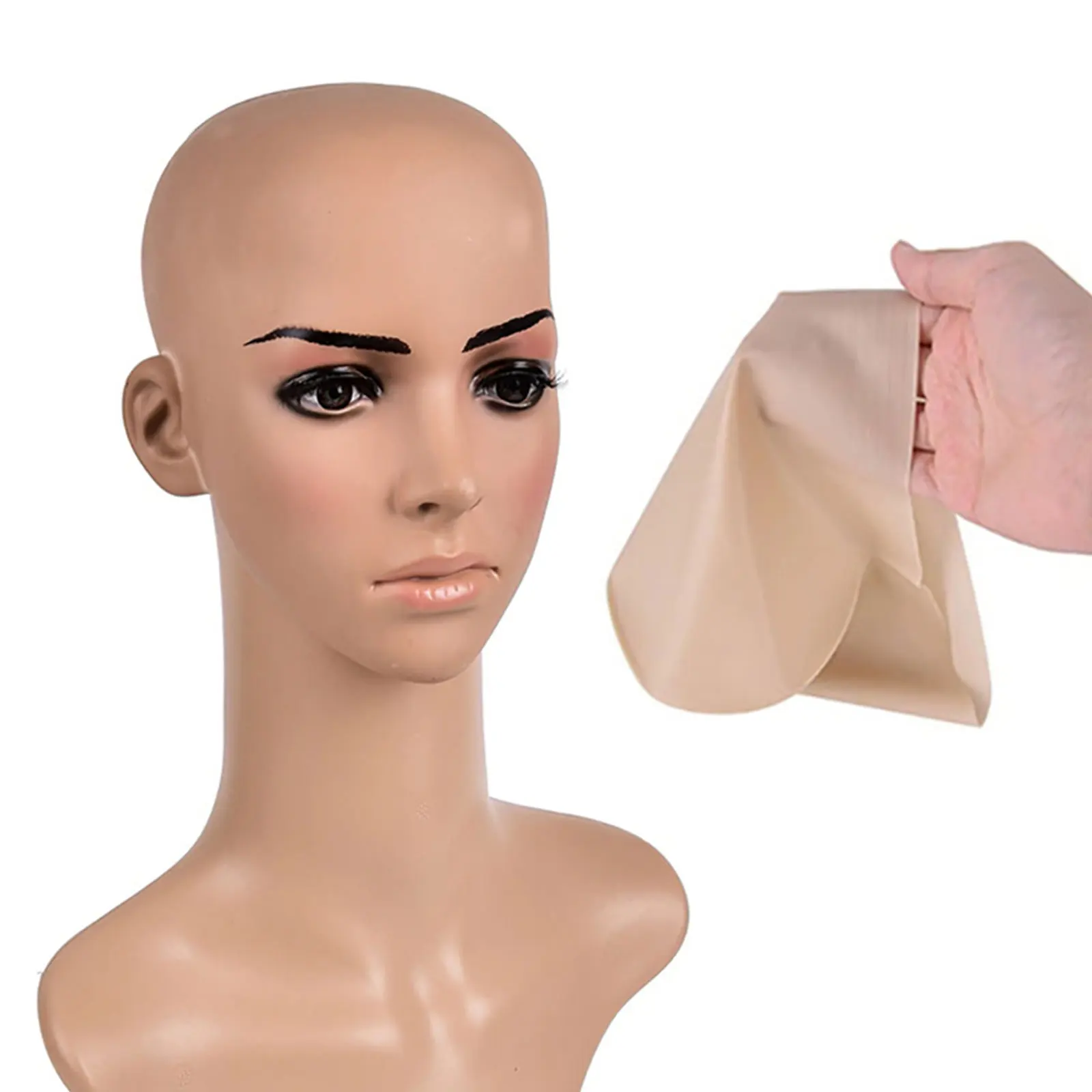 1Pcs Light Shade Bald Cap Funny Latex Skin Fake Head Unisex Fancy Film Party Dress Wig Mask Hat | Красота и здоровье