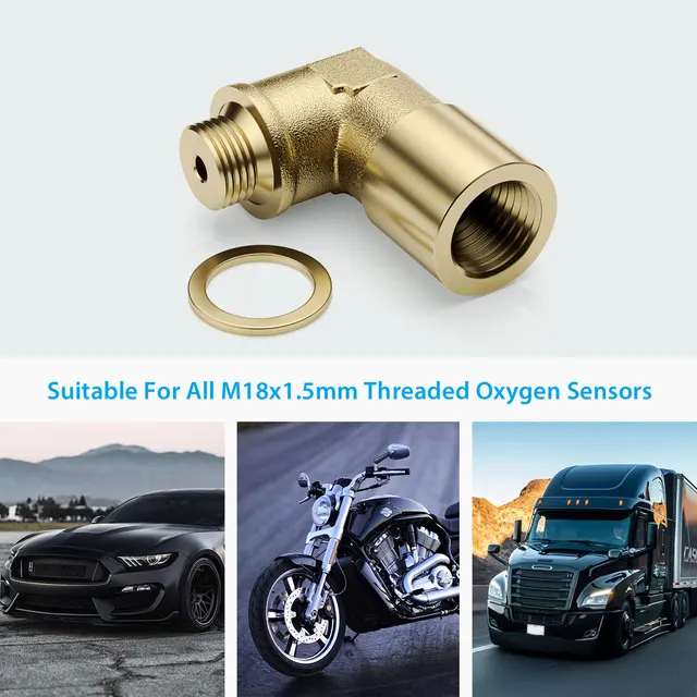 90 degree Oxygen Sensor Extender M18x1.5mm O2 Threaded Oxygen Sensors