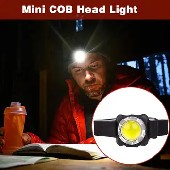 

Mini COB Head Light USB charging Glare Light 3 lighting modes Headlamp Torch for Outdoor Camping Hiking Fishing