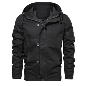 

Autumn Hooded Men's Jacket 2020 New Mens Military Casual Coat Fashion Slim Fit Male Brand Clothing EU Size T60