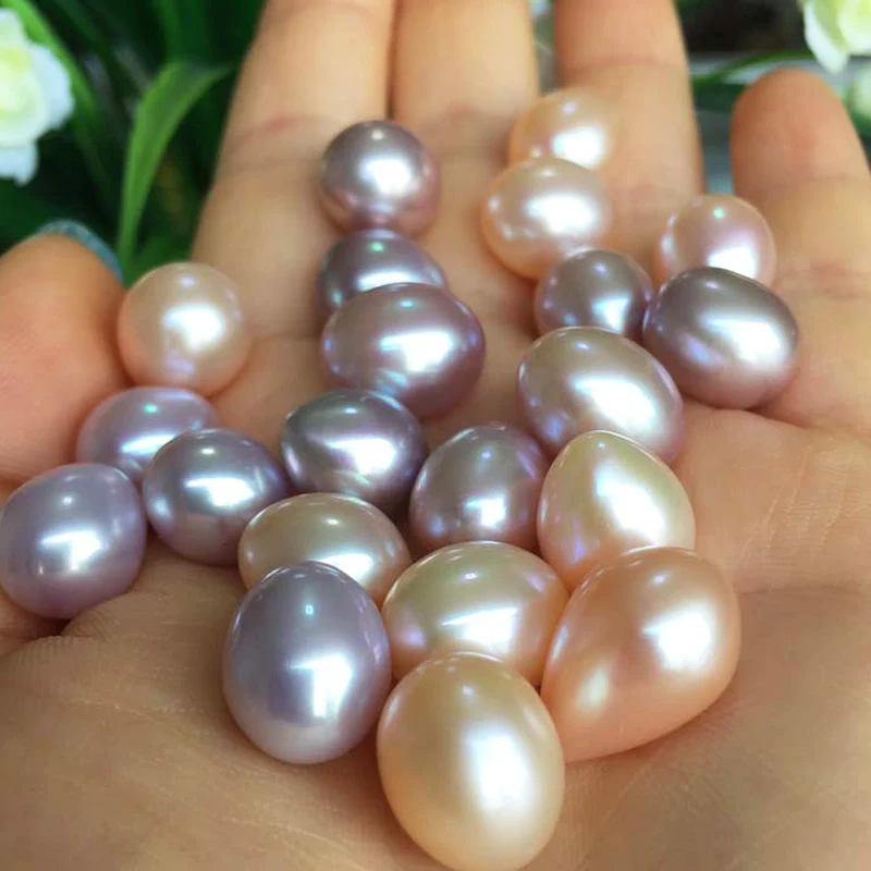Perlas De Agua Dulce Sueltas NBEADS - 20 Piezas, Forma De Arroz Morado, 6.5-8.5 Mm, Perforación Media