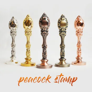 

Coated Vintage Peacock Metal Wax Seal Stamp Stainless 5 Colors Wedding Christmas DIY Retro Ancient Stamp Custom Logo Craft Gift