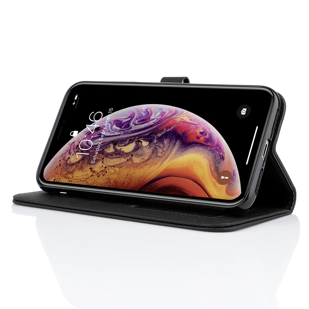 LCHULLE классический полиуретан Чехол-бумажник для IPhone 11 Pro XS MAX XR X 5 5S SE 6 6S 7 8 Plus слоты для карт флип-чехол для телефона