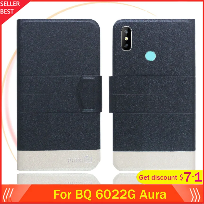 Чехол BQ 6022G Aura ультратонкий кожаный эксклюзивный чехол с откидной крышкой 5 99
