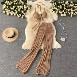 Conjuntos de 2 piezas para mujer, trajes de mezcla de algodón sin mangas, pantalón corto liso de punto para vacaciones, Sexy, informal, Blanco independiente