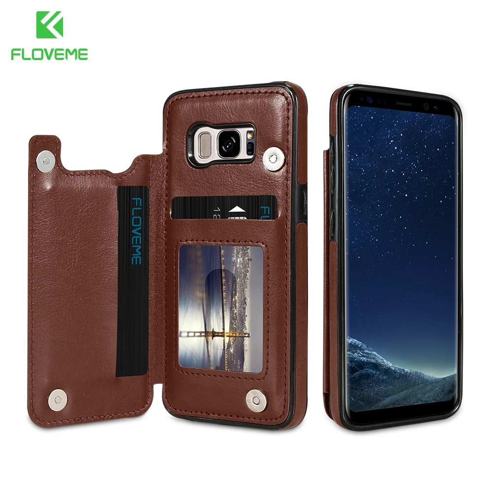FLOVEME держатель карты чехол для телефона samsung S10 Plus S10E S9 S8 S7 Edge Флип кожаный чехол для samsung Note 10 Plus 8 9 задняя крышка