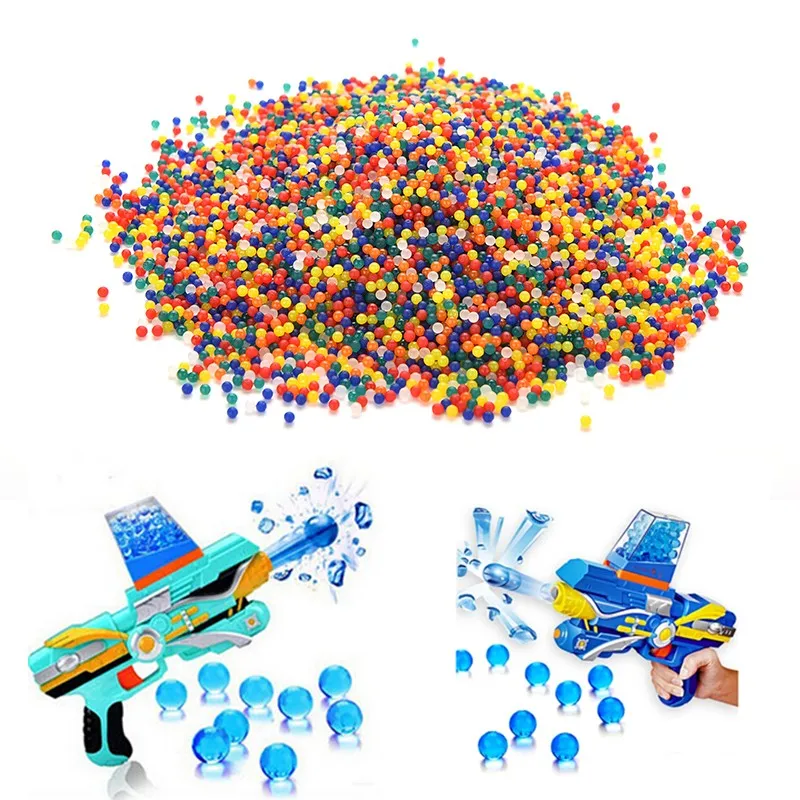 10000pcs 9-11mm Toy Guns Crystal Mud Balls Paintball Bullets Colorful Growing Water Beads Hydrogel Jelly for Kids Children