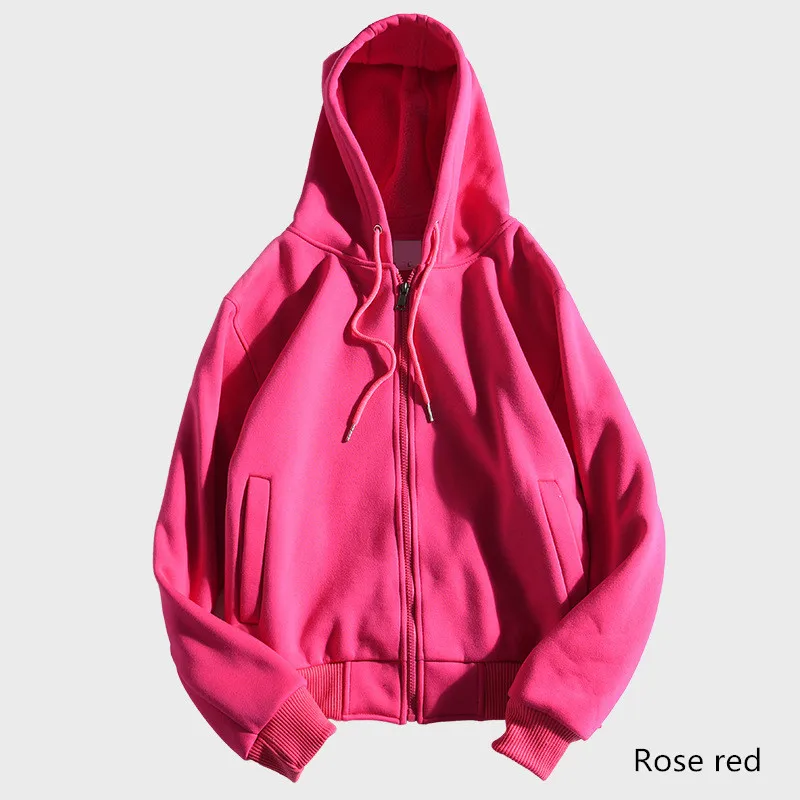 MRMT, Брендовые мужские толстовки с капюшоном, свитшоты с добавлением толстой шерсти, флисовое пальто на молнии с капюшоном, чистый пуловер для мужчин, толстовка с капюшоном - Цвет: Z rose