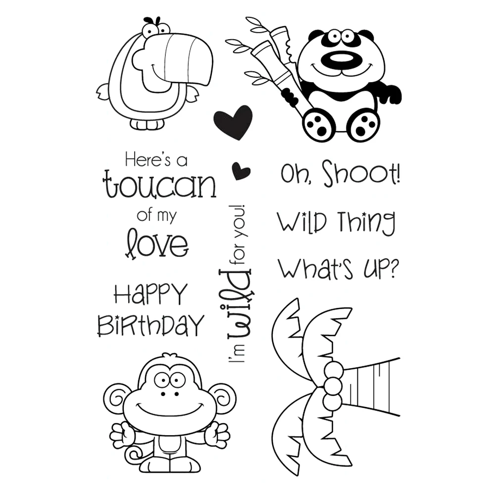 

Jungle Animals Transparent Clear Silicone Stamp/Seal for DIY scrapbooking/photo album Decorative clear stamp