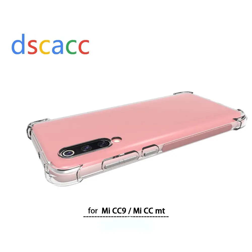DSCACC Air Cushion TPU Button Case for Xiaomi CC9 MT SE 8 Redmi Note 7 GO Mi Play Mix 3 100PCS