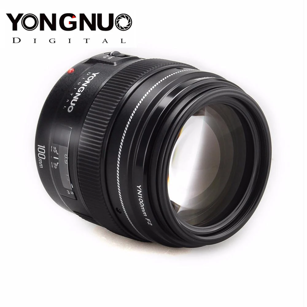 YONGNUO 100 мм yn100мм F2 Большая диафрагма Средний телеобъектив для Canon EF Mount 5D 5D IV 1300D T6 760D 1300D Nikon камера