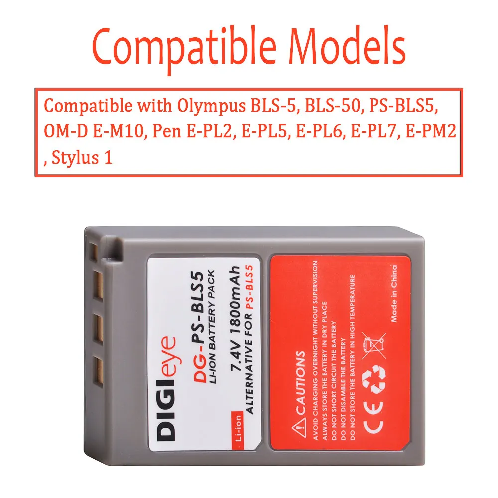 BLS-5 BLS-50 Battery for Olympus E-M10 Mark III S OM-D E-M10 Mark IV II E-M5 III PEN E-P7 E-PL2 E-M10 E-PM2 rechargeable battery camera battery