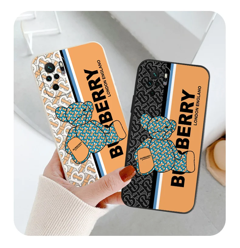 English Bear Case For Xiaomi Redmi Note 10 10S 9T 9 8 7 Pro Max Redmi 9 9A 9T K40 K30 K20 Pro Soft Liquid Silicone Phone Cover