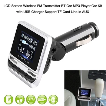 

Hot LCD Screen Wireless FM Transmitter BT Car MP3 Player Car Kit with USB Charger Support TF Card Line-in AUX fm transmitter