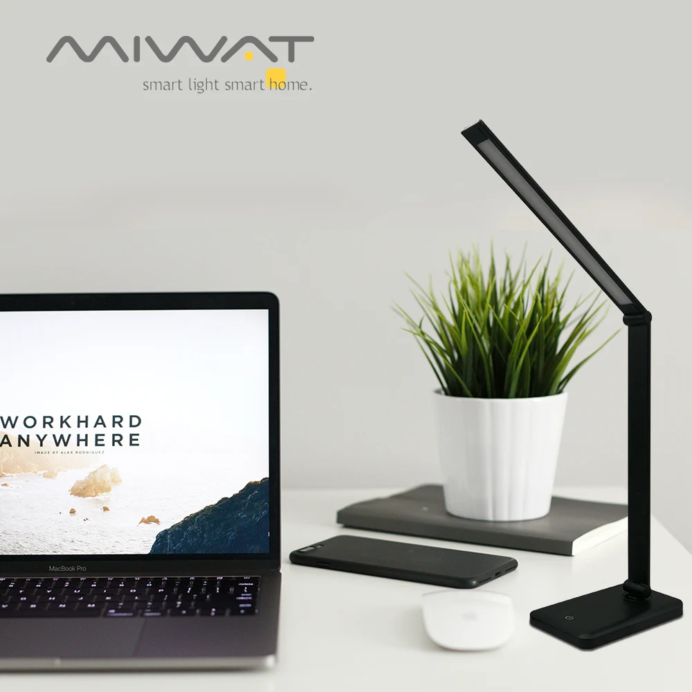 

LED Table Desk Lamp 2 In 1 Mobile Phone QI Wireless Charging Creative Eye Protection Multi-Function Reading Light