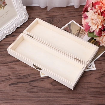 

Handmade Jewelry Storage Box Wood Lock Up Pen Case Pencil Organizer Crafts Case L4MF