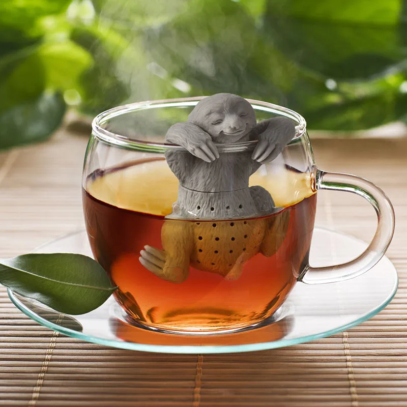 Elinala Colador de Te Infusor de Te Filtro da tè Sfuso a Forma di Teschio Creativo in Silicone 2PCS per Fare Il tè 