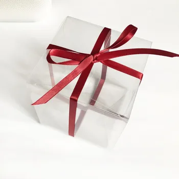 

25pcs Clear Square PVC box candy /cookies/macaron boxes wedding party gift box Free Shipping