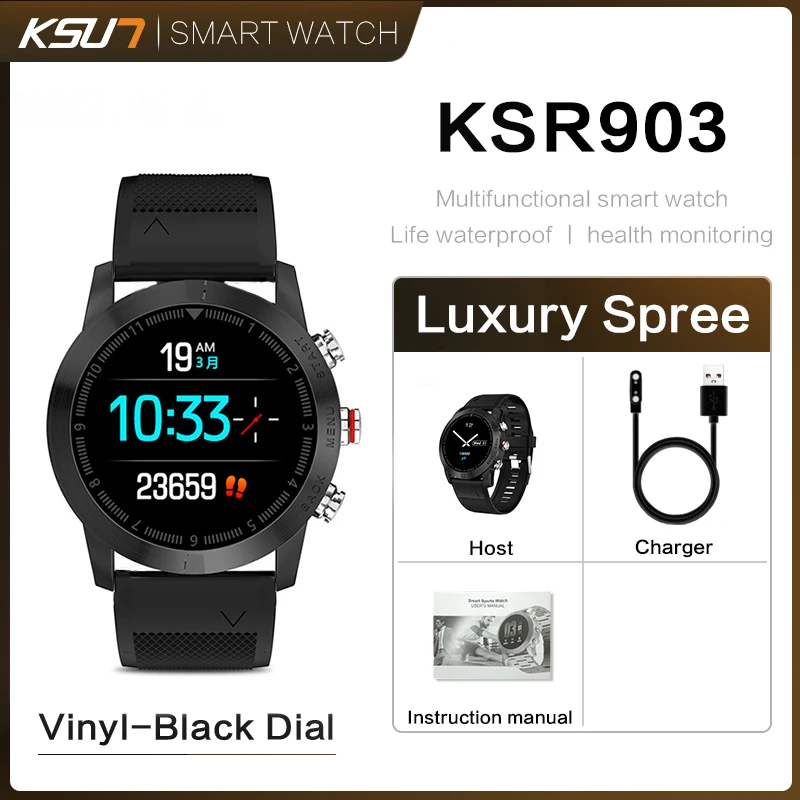 KSR903 Смарт-часы 1,3 ''IP68 Водонепроницаемые Bluetooth 4,2 смарт-часы мониторинг сердечного ритма компас спортивные часы для Android IOS - Цвет: KSR903-PUB