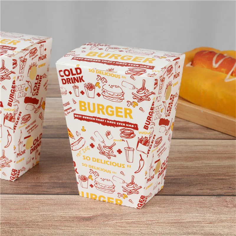 100pcs Fried Chicken Packaging Boxes with Wax Paper, Disposable Hamburger and Food Wrap... - SKU FCPH1537 - UGI Packaging