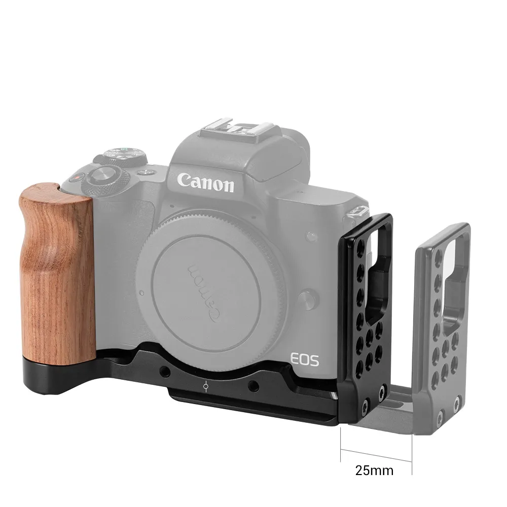 SmallRig M50 L Пластина l-кронштейн для камеры Canon EOS M50 с деревянной ручкой Arca Стиль Быстрая пластина 2387