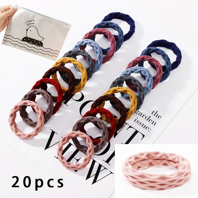 20pcs mix colors 2 10pcs/Set New Women Basic Crude Elastic Hair Bands Ponytail Holder Scrunchie Headband Rubber Bands Fashion Hair Accessories - Цвет: 20pcs mix colors 2