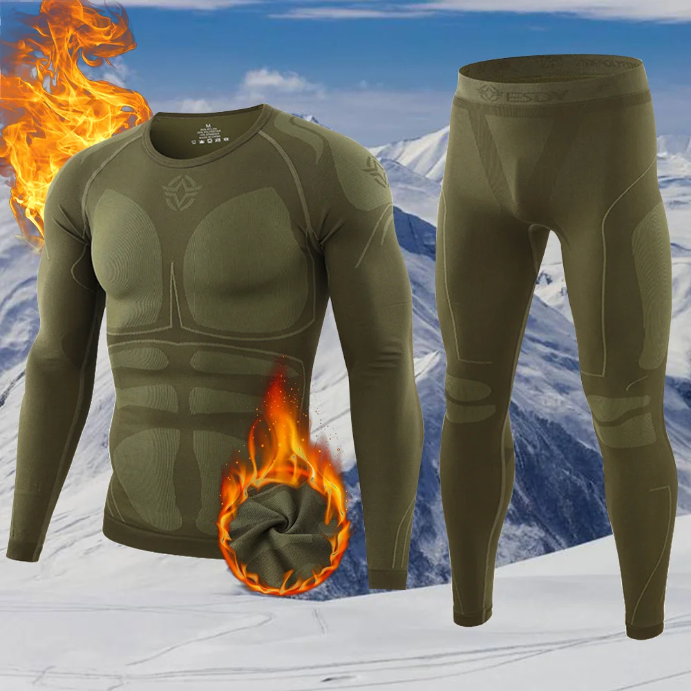 

Helisopus Seamless Tight Tactical Thermal Underwear Sets Outdoor Sports Compression Breathable Training Underwear Men Clothing