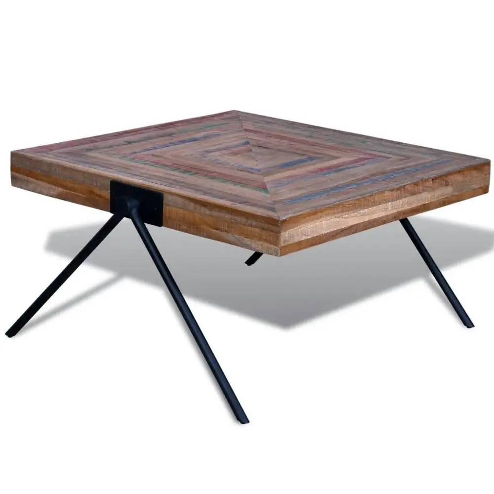 

Coffee Table Side Table End Table with V-shaped Legs Reclaimed Teak Wood Living Room Furniture