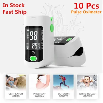 

10 Pcs Fingertip Pulse Oximeter SpO2 Oxymeter OLED Heart Rate meter Blood Oxygen Saturation Monitor Household Monitors