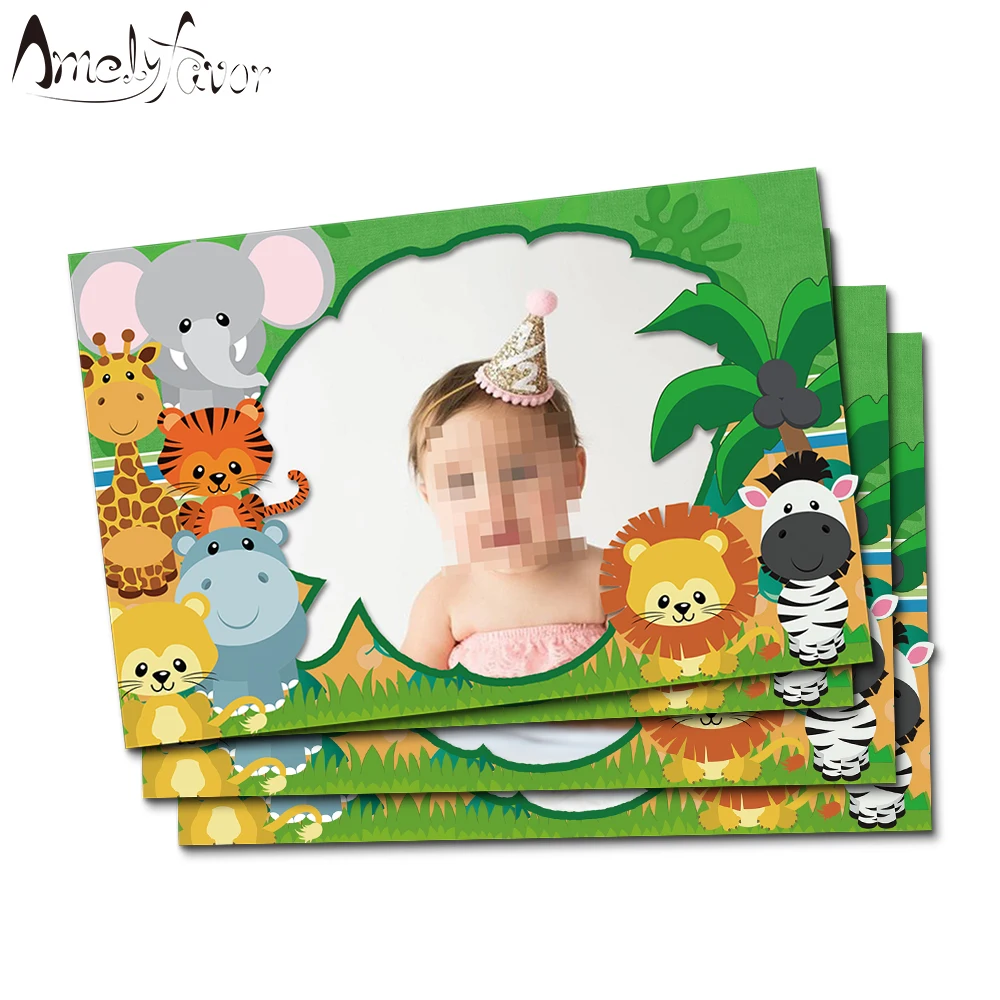 Safari Animals Party Wall Decorations Paper Photo Frame Animal Baby Kids Event Birthday House Moving Supplies 5PCS | Дом и сад