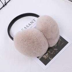 2021new rex pele de coelho pendurar capa de ouvido quente inverno earmuffs earmuffs orelha muffs de pele orelha fria mais quente dobra proteção da orelha