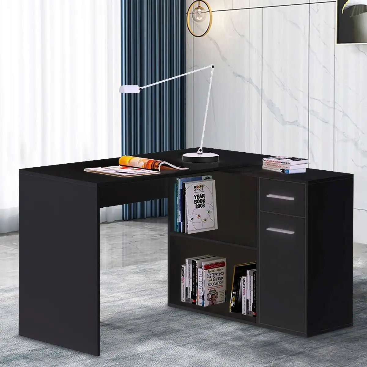 Buik Emulatie Ventileren Multi-functional L-shaped Corner Computer Desk Table Study Table Pc  Workstation With Storage Shelf Office Computer Table - Office Desks -  AliExpress