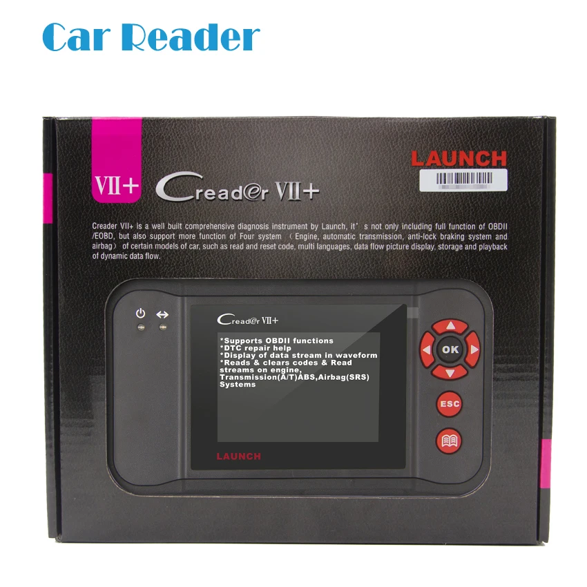 Launch X431 Creader VII+(CRP123) комплексный диагностический инструмент OBD OBD2 автоматический сканер инструмент Бесплатное обновление для ENG/AT/ABS/SRS сброс
