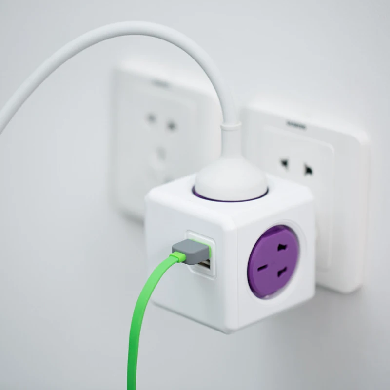 Allocacoc адаптер питания Мощность куб дорожный розетка с usb удлинитель электрический тройник розетка Переходник штекер Мощность полосы ЕС США CN 4 удлинитель с USB Порты для Австралия Новая Зеландия Japan10A 2500W