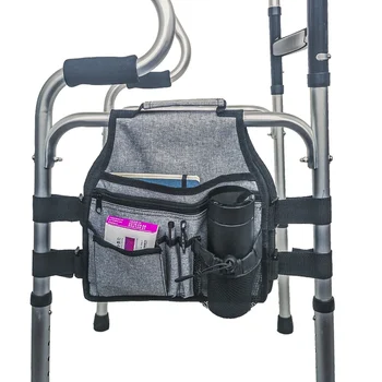 

Outdoor Walker Bag Hand Free Storage Bag Walker Attachment Handicap Side Basket Pouch For Rollator Wheelchair Folding Walkers