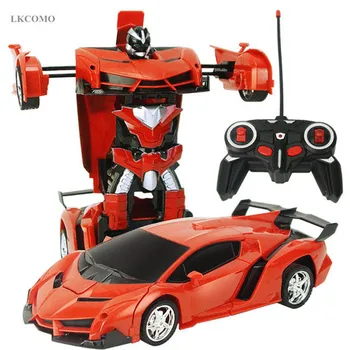 Led Light Cool Rc Car Transformation Robot Car 1:18 deformazione RC Car Toy Robot elettrico modelli di automobili regalo per regali per bambine