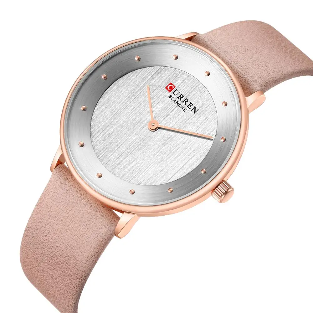 

CURREN Woman Watch 2019 Elegant Fashion Female Watch High Quality Genuine Leather Strap Quartz Wrist Watch Waterproof Hardlex