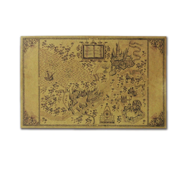 

1 pc 51*32.5cm Cartoon Harriom Cosplay Magic World Potter Map Retro Toy Anime Potter Treasure Map Gift