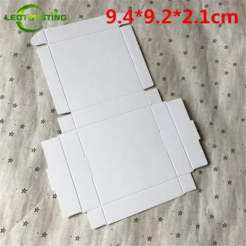 

Leotrusting 50pcs 9.4*9.2*2.1cm Blank White Paper Box White Cardboard Paper Gift Packaging Box Handmade Party Wedding Paper Box