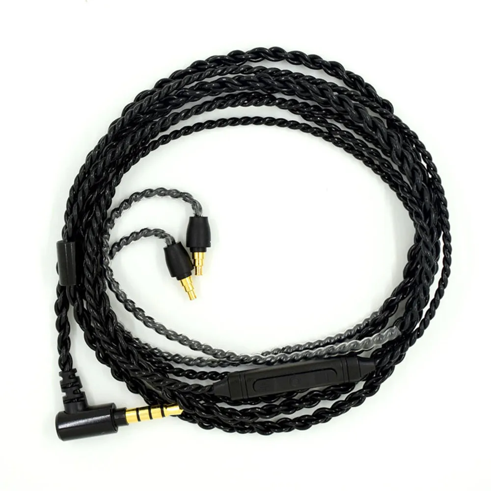 Upgraded Audio Cable with Mic Volume Control For Sennheiser IE40 PRO Headphones Headset Silver Plated Replacement Aux Cable