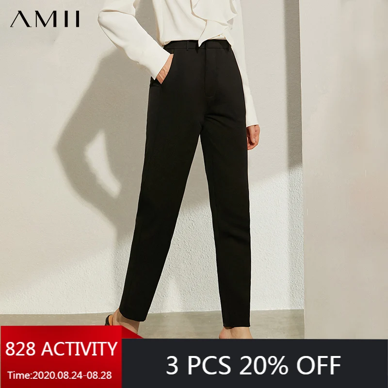 AMII Minimalism Autumn OLstyle Fashion Solid Women Pants Causal High Waist Ankel-length Female trousers 12020026 AMII Minimalism Autumn OLstyle Fashion Solid Women Pants Causal High Waist Ankel-length Female trousers 12020026