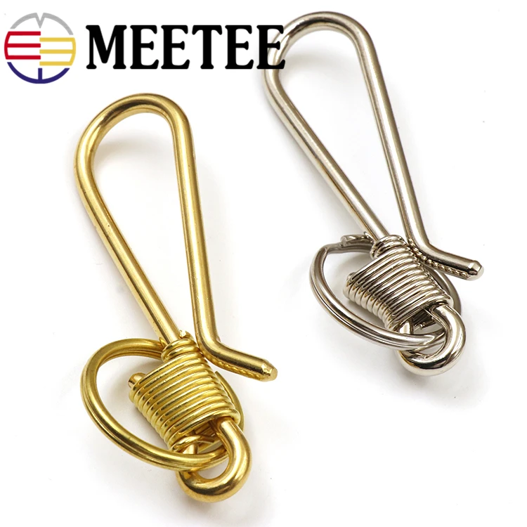 Металлический Твердый латунный брелок Meetee для ключей 2 шт. 68/87 мм U образная пряжка