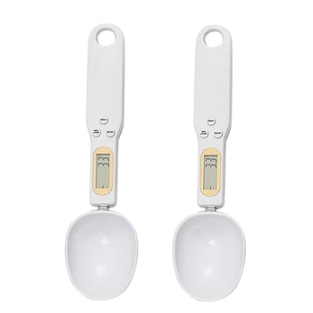 

LIXF 2 Piece 500G/0.1G Lcd Display Digital Kitchen Measuring Spoon Electronic Digital Spoon Scale Mini Kitchen Scales