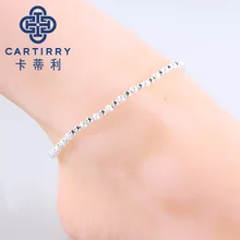 Посеребренный корейский стиль ножной браслет круглые бусины корейский стиль mo sha zhu ножной браслет серебряные ювелирные изделия аксессуары