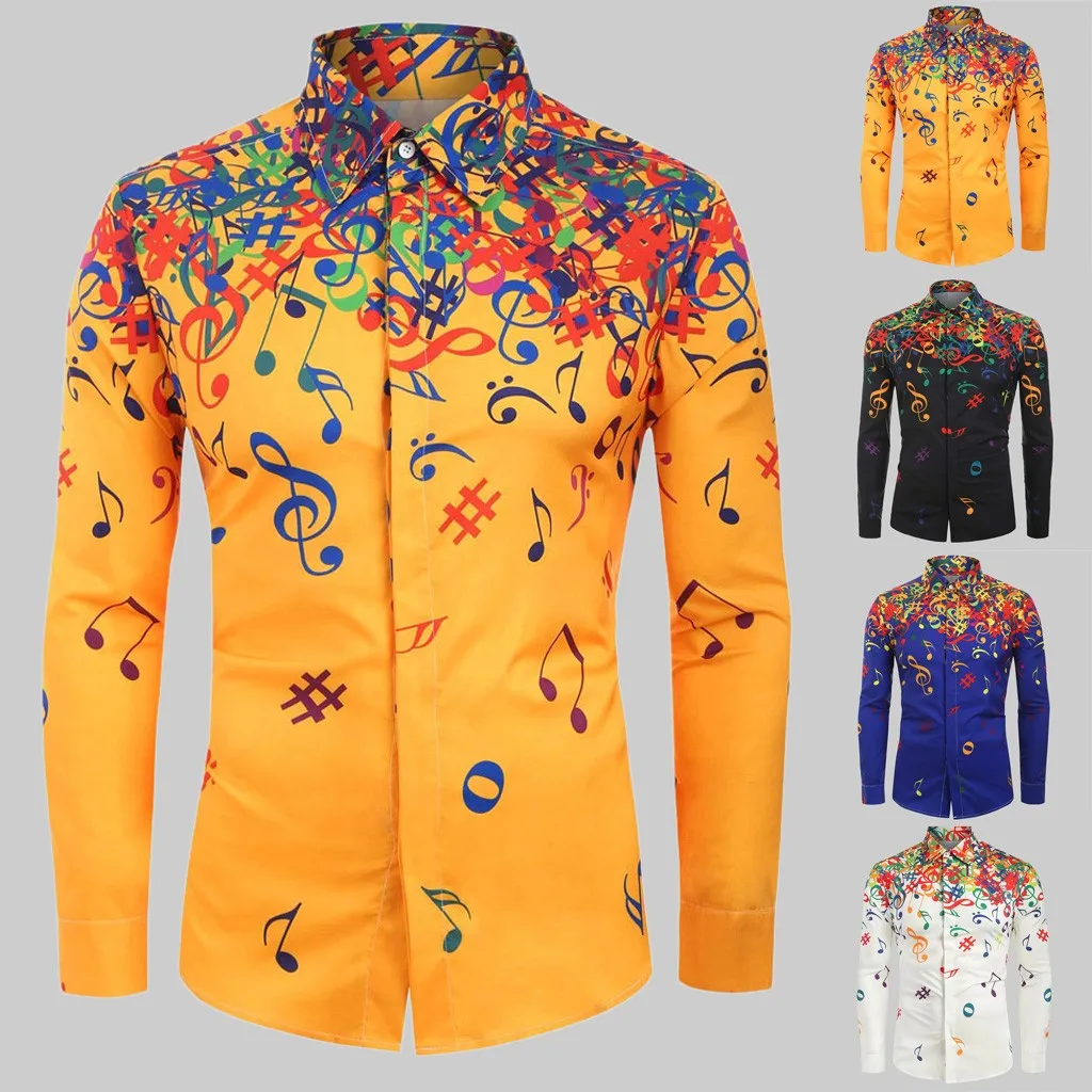 Мужская рубашка Camisa Masculina повседневная облегающая одежда топы с принтом в виде