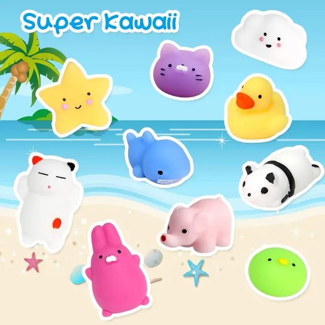 10Pcs/set Mochi Squishy Toys Mini Squishies Kawaii Animal Squishys Party  Easter Gifts for Kids Stress Relief Toy 2